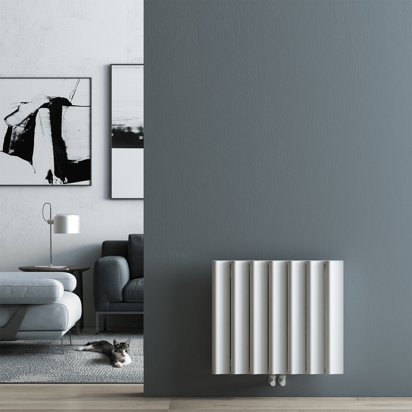 Termoarredo Orizzontale Carisa Burano S in Alluminio Design Moderno Bianco