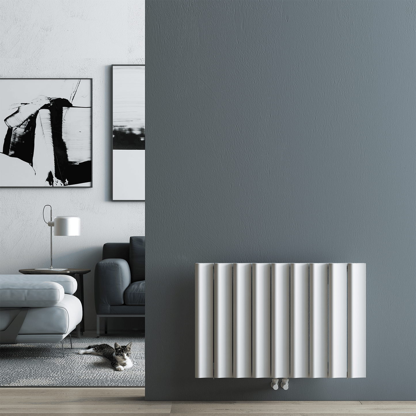 Termoarredo Orizzontale Carisa Burano S in Alluminio Design Moderno Bianco