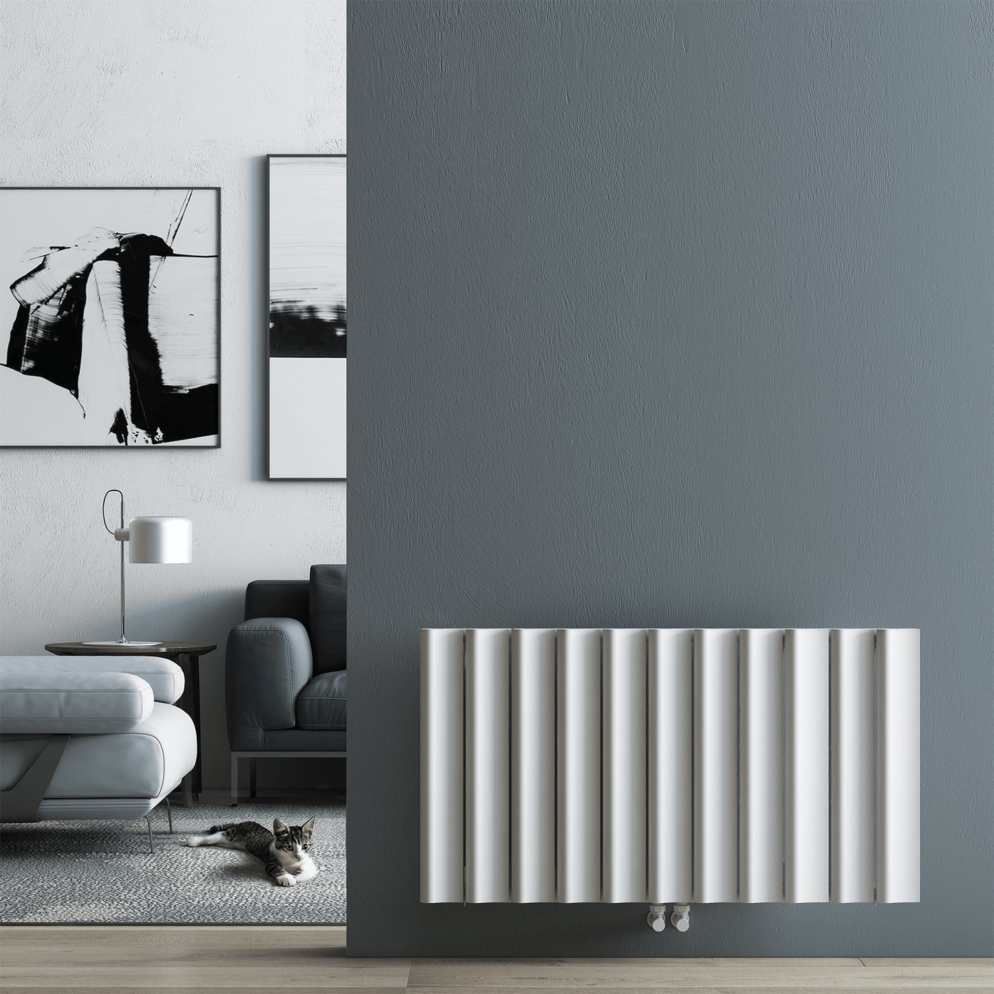 Termoarredo Orizzontale Carisa Burano S in Alluminio Design Moderno Bianco