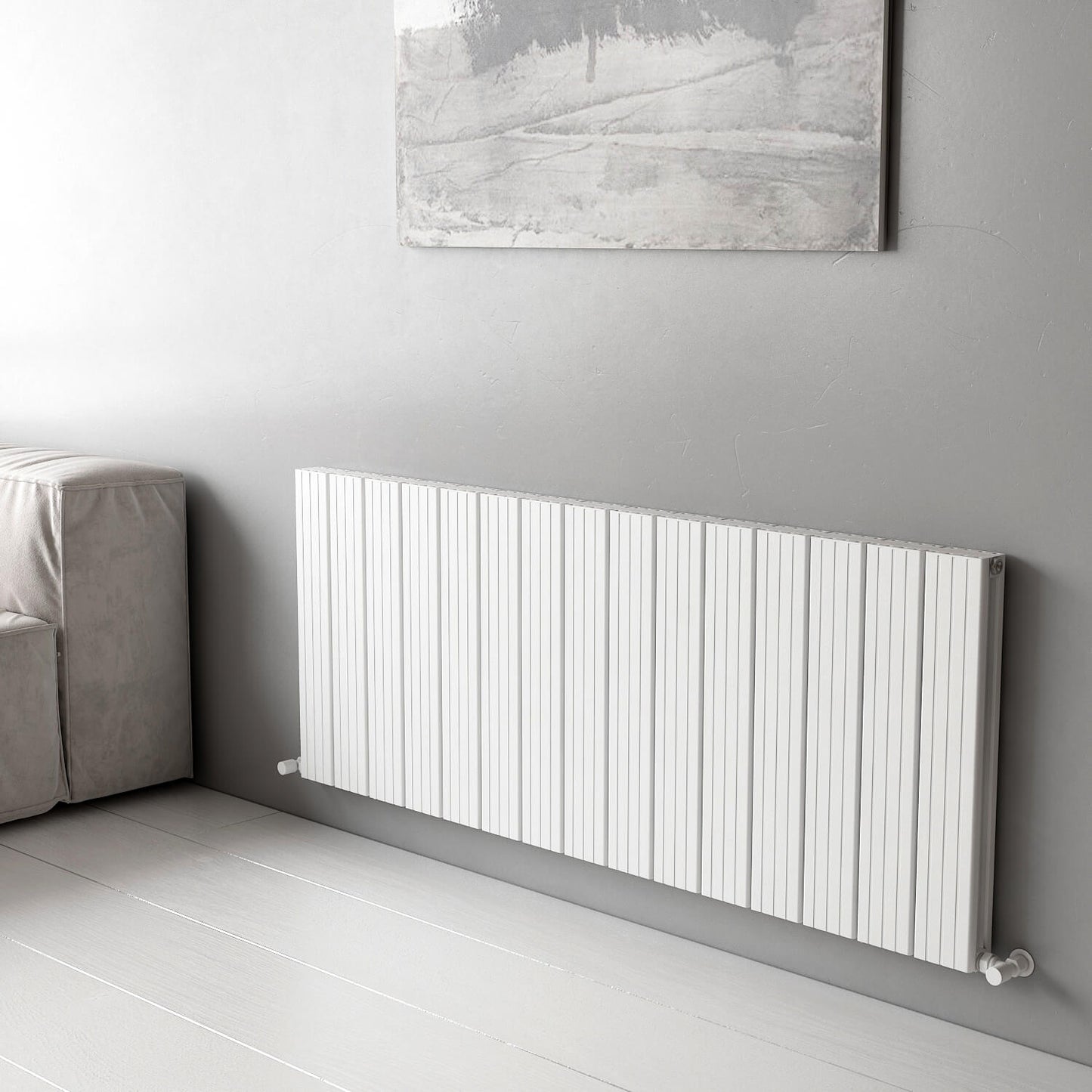 Radiatore Orizzontale in Alluminio Carisa Chambord Design Moderno Bianco