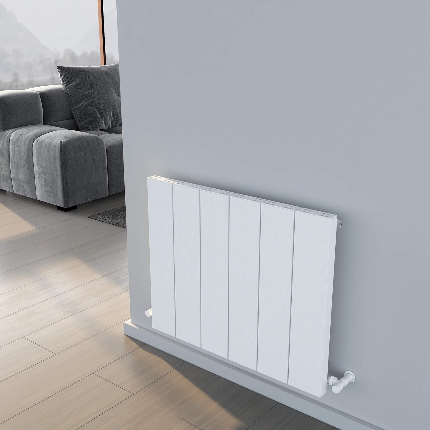 Carisa Elvino Termoarredo Orizzontale in Alluminio Design Moderno Bianco Lucido