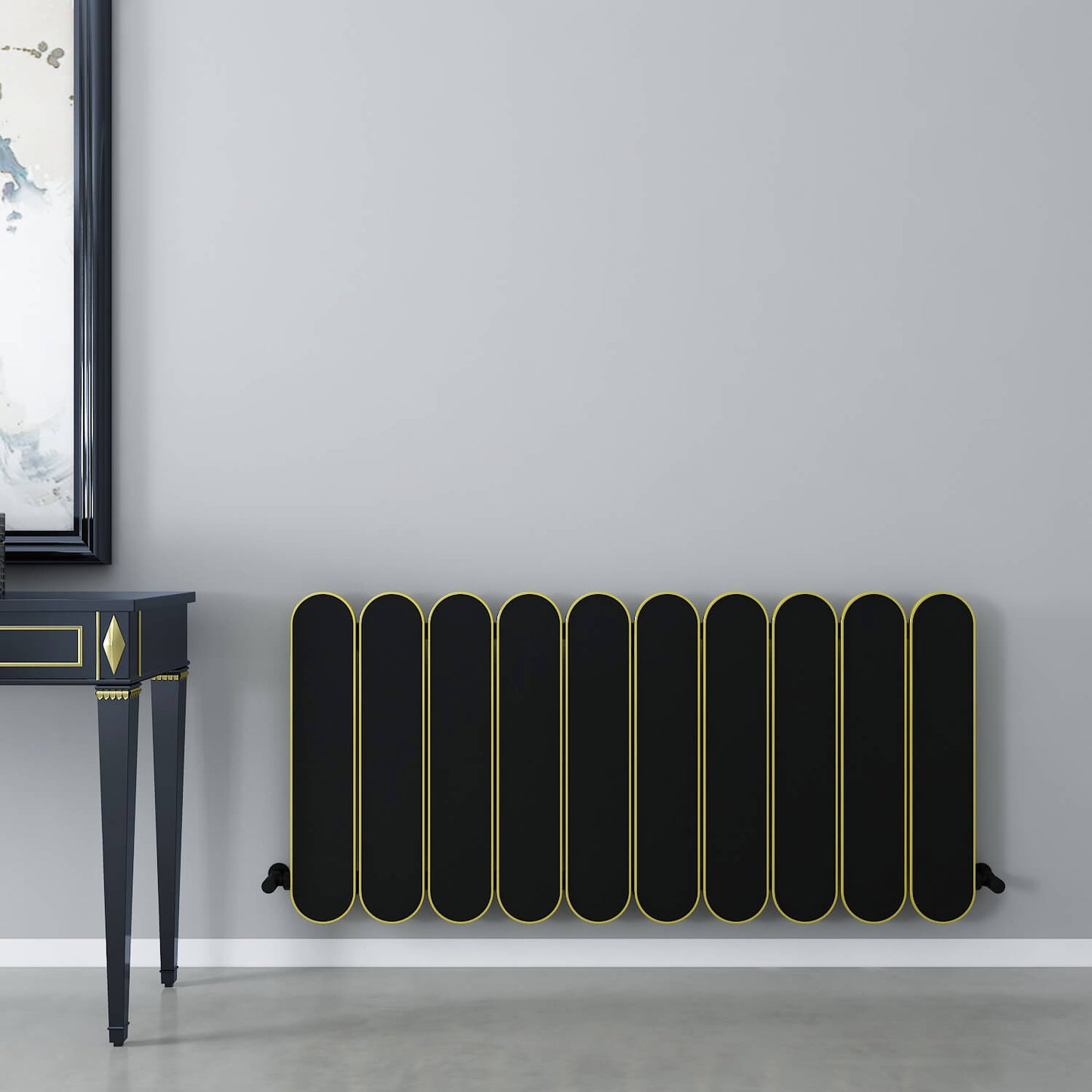 Carisa Magico Termoarredo Orizzontale in Alluminio Design Moderno Nero