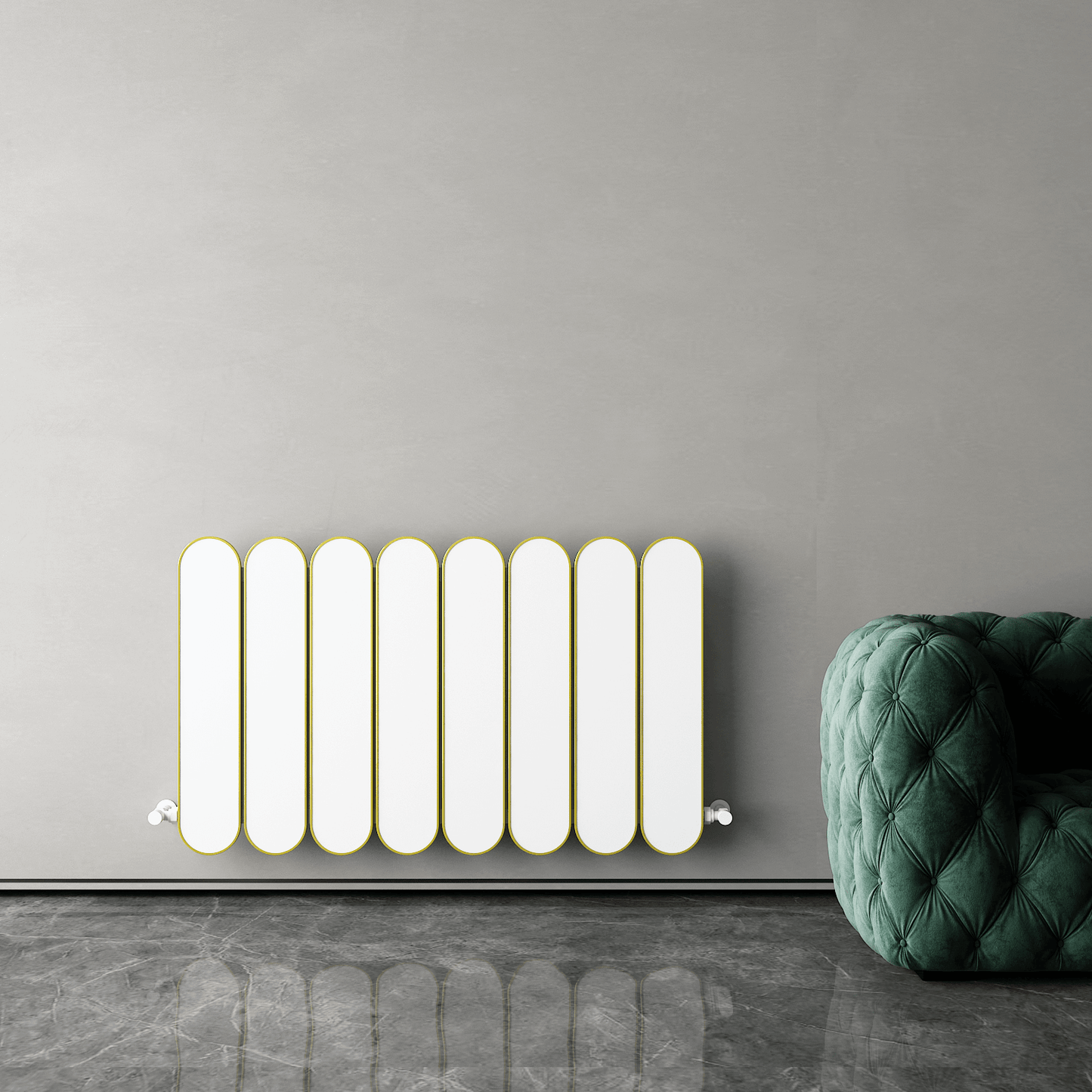 Carisa Magico Termoarredo Orizzontale in Alluminio Design Moderno Bianco