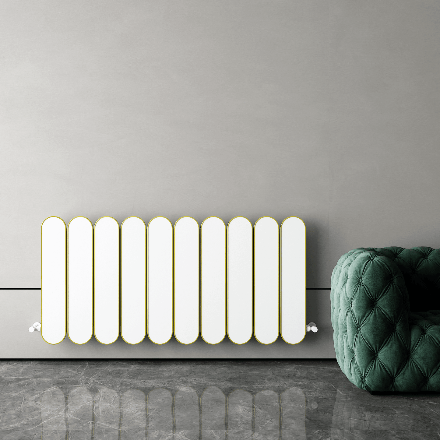 Carisa Magico Termoarredo Orizzontale in Alluminio Design Moderno Bianco