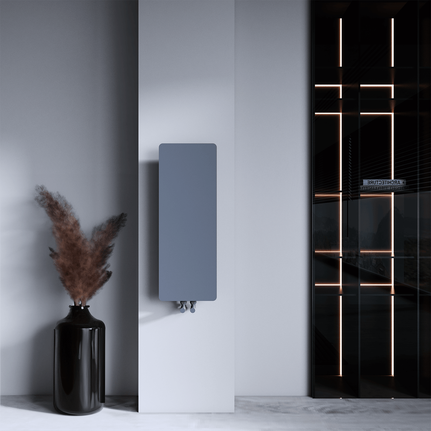 Carisa Croydon Termoarredo Slim Design Verticale in Acciaio Design Moderno Grigio Chiaro