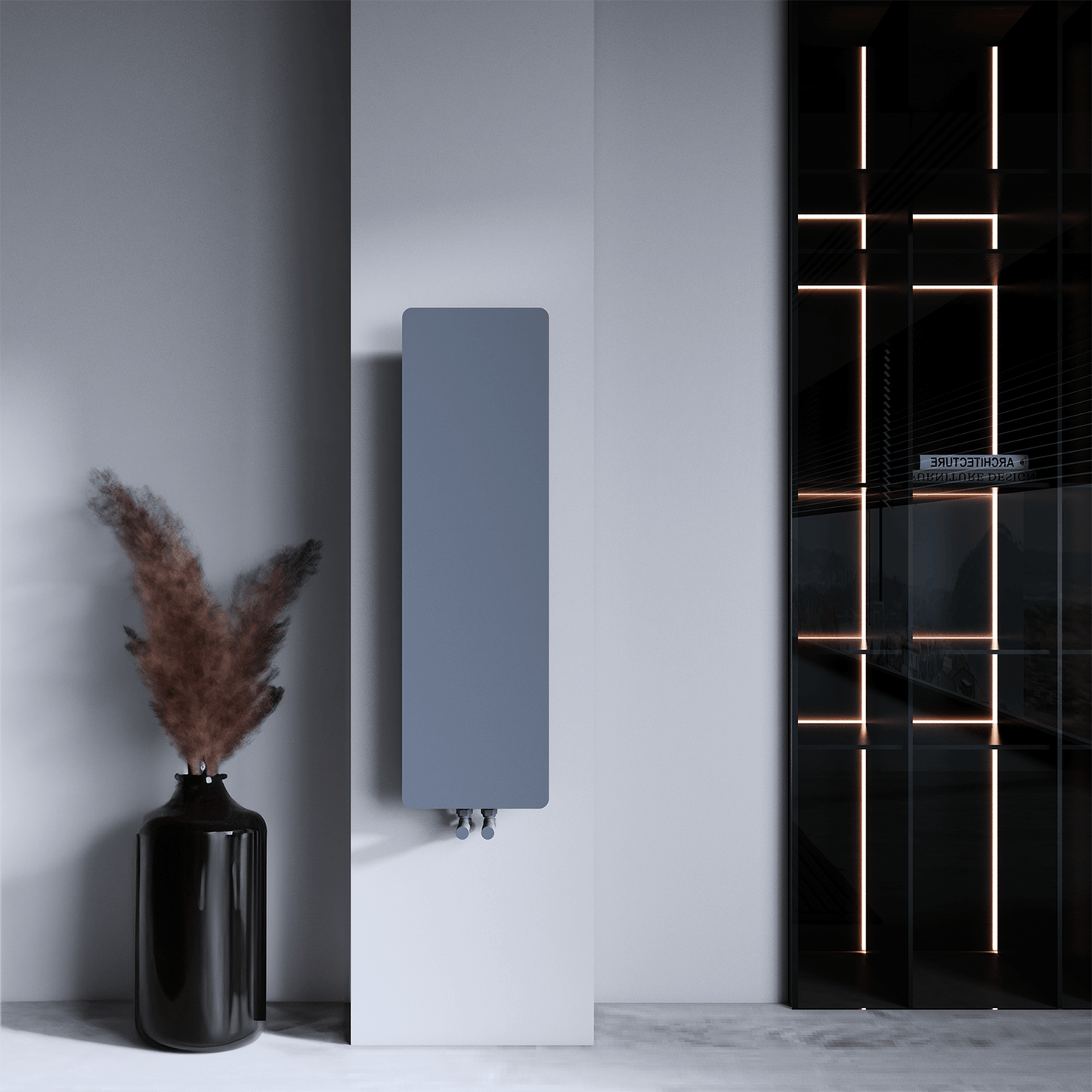 Carisa Croydon Termoarredo Slim Design Verticale in Acciaio Design Moderno Grigio Chiaro