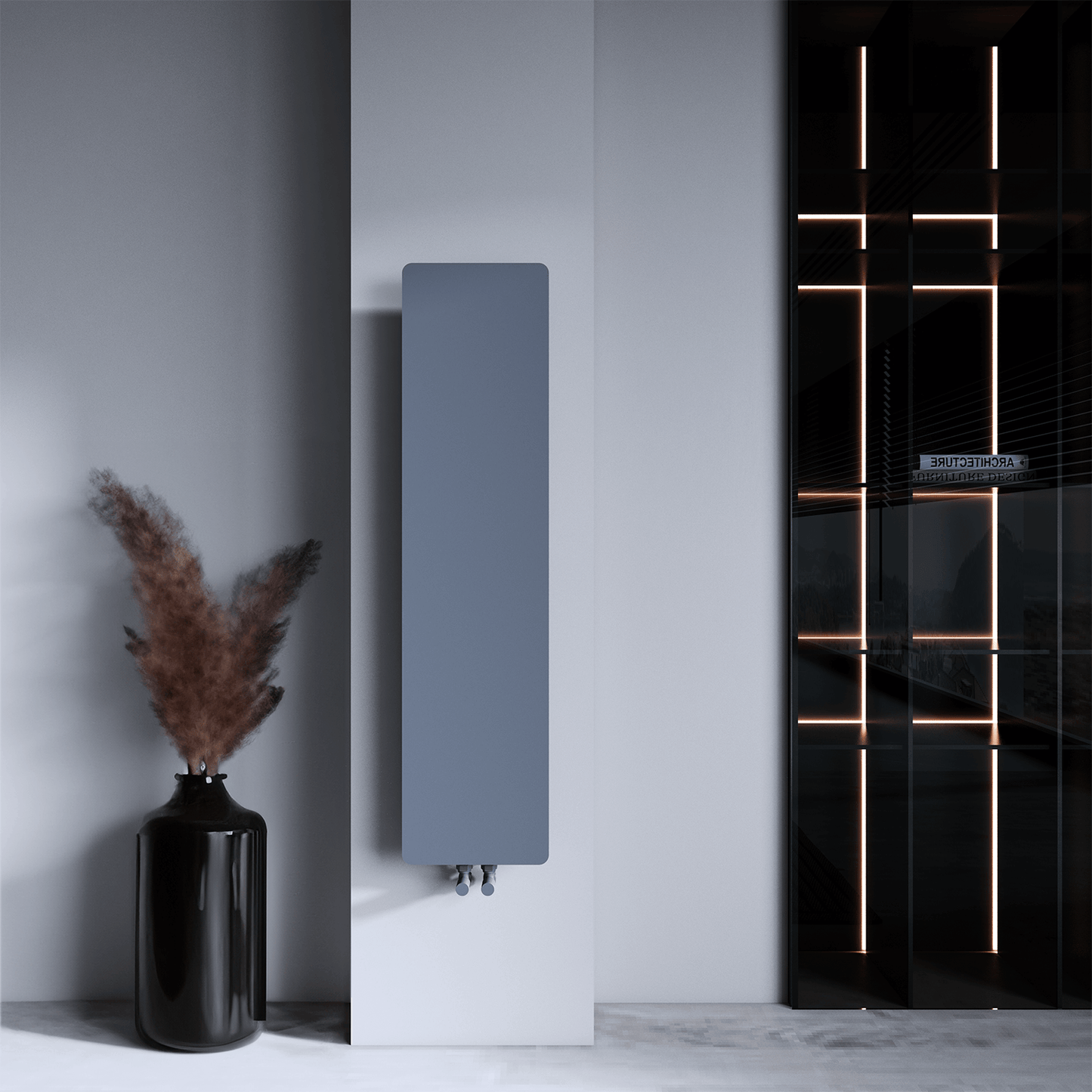 Carisa Croydon Termoarredo Slim Design Verticale in Acciaio Design Moderno Grigio Chiaro