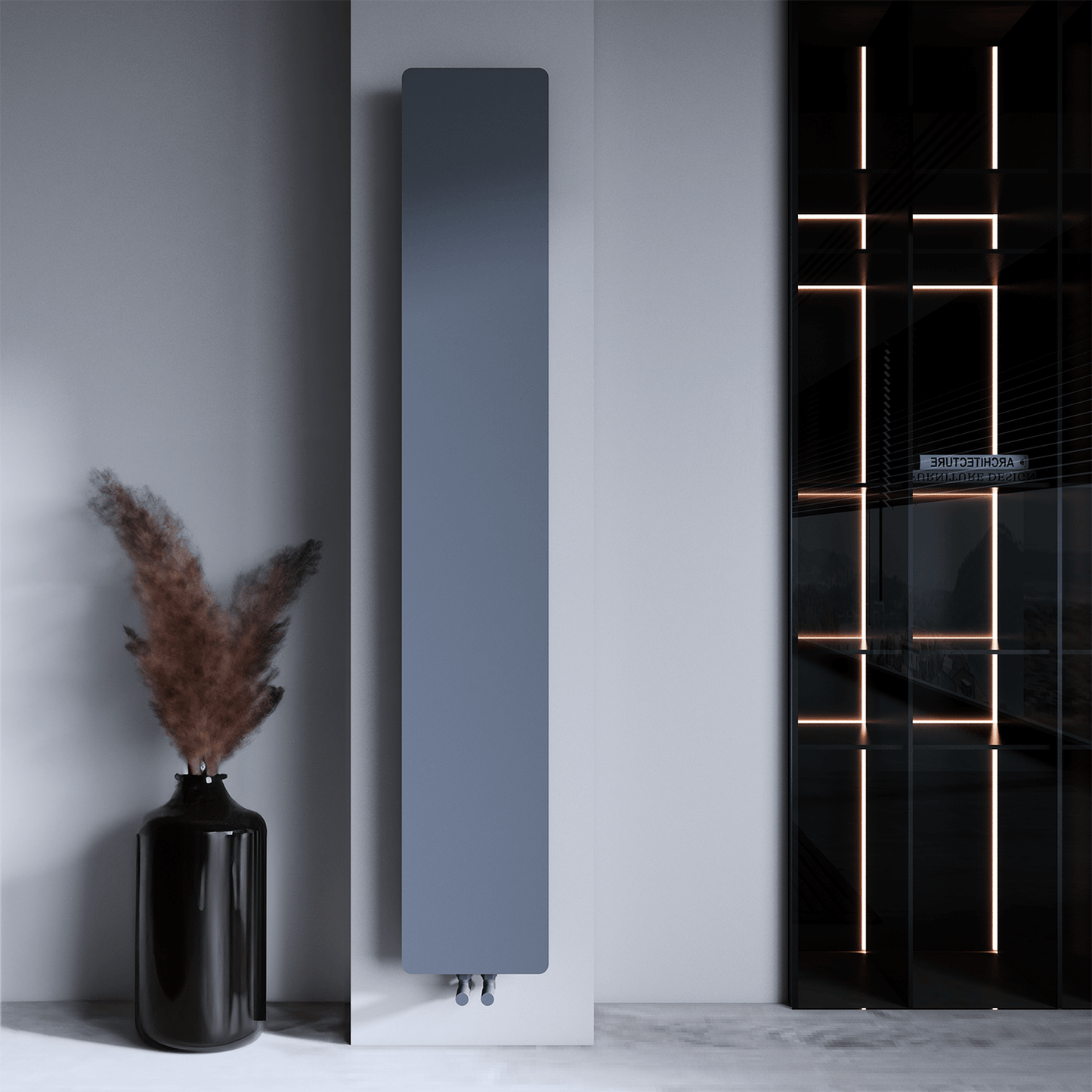 Carisa Croydon Termoarredo Slim Design Verticale in Acciaio Design Moderno Grigio Chiaro