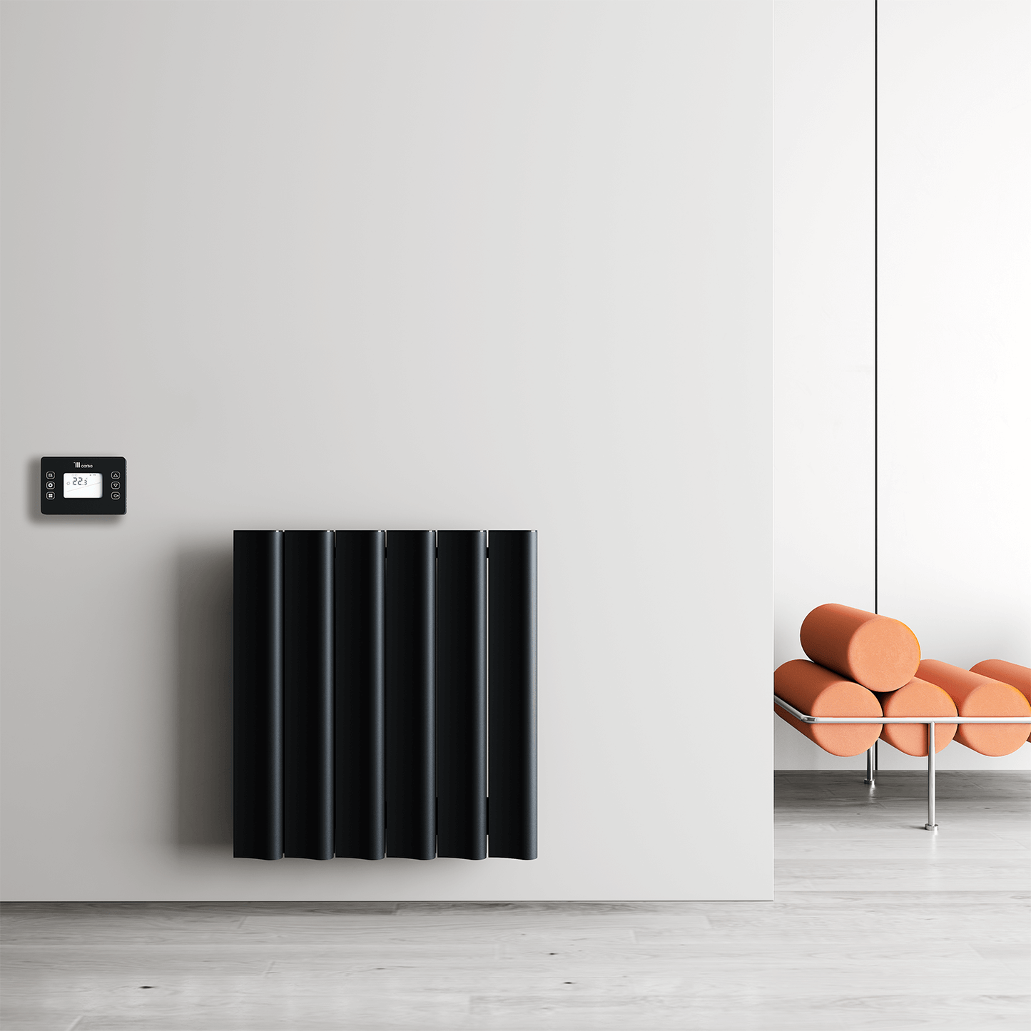 Termoarredo Elettrico Orizzontale Carisa Boreas S Design Moderno Nero
