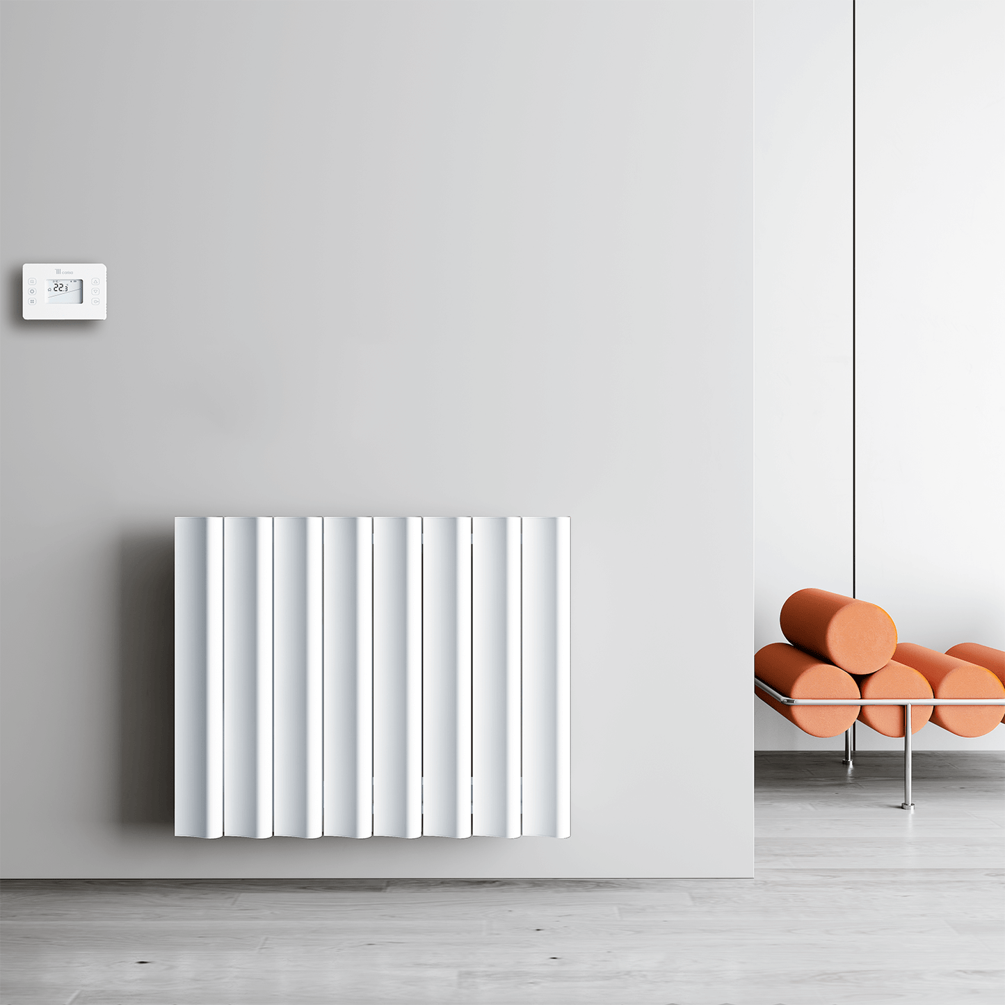 Termoarredo Elettrico Orizzontale Carisa Boreas S Design Moderno Bianco