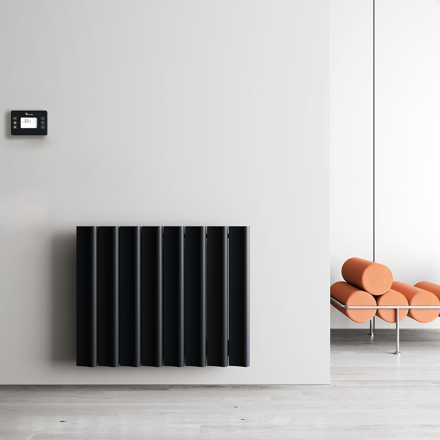 Termoarredo Elettrico Orizzontale Carisa Boreas S Design Moderno Nero