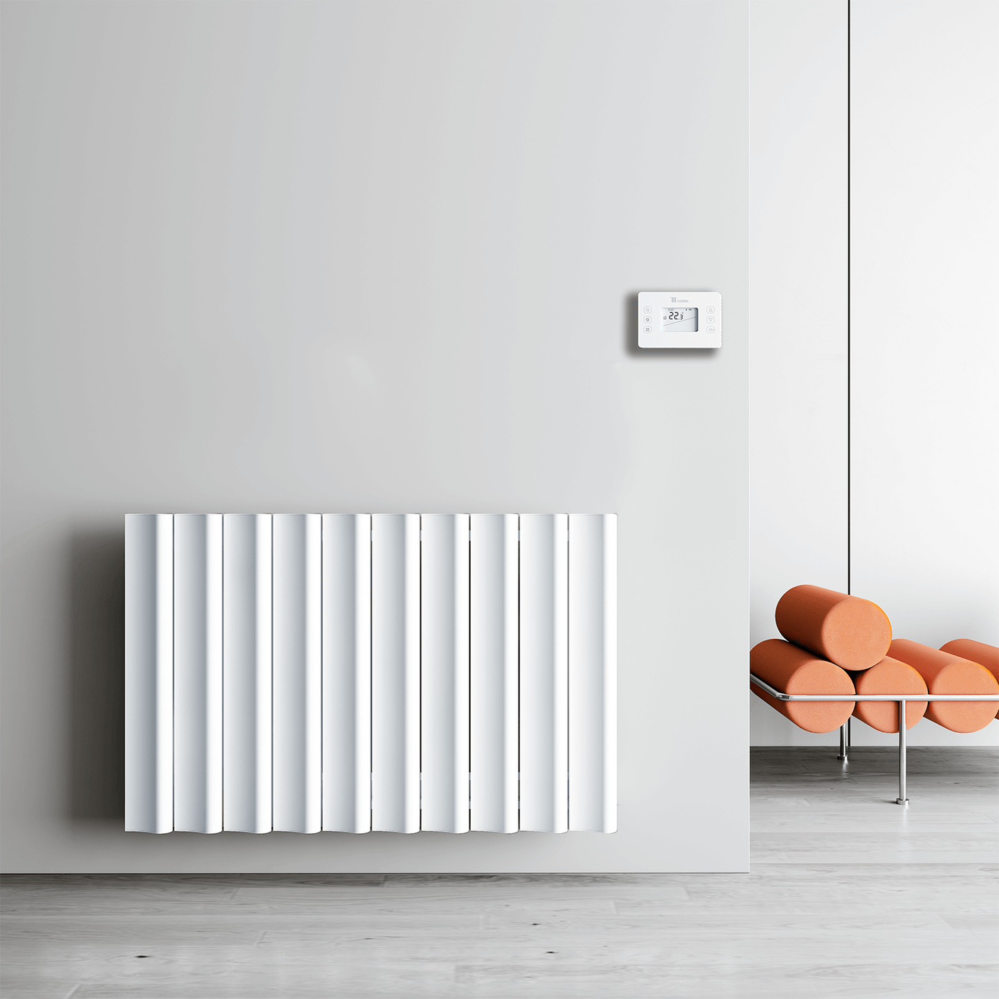 Termoarredo Elettrico Orizzontale Carisa Boreas S Design Moderno Bianco
