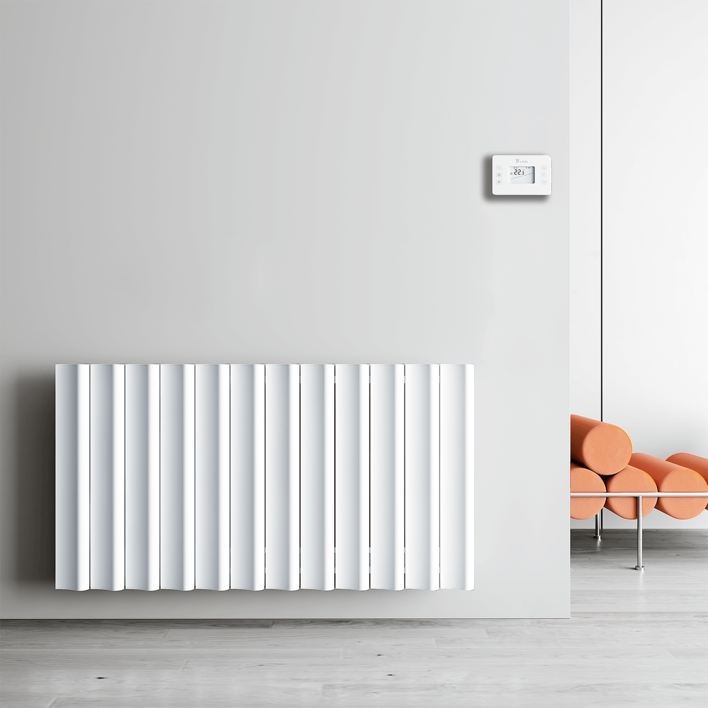 Termoarredo Elettrico Orizzontale Carisa Boreas S Design Moderno Bianco