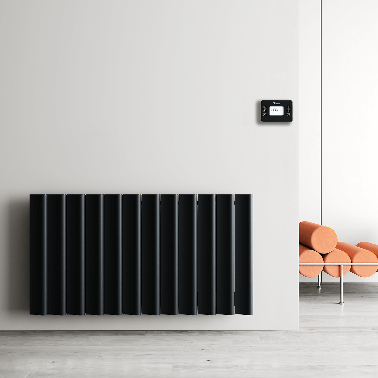 Termoarredo Elettrico Orizzontale Carisa Boreas S Design Moderno Nero