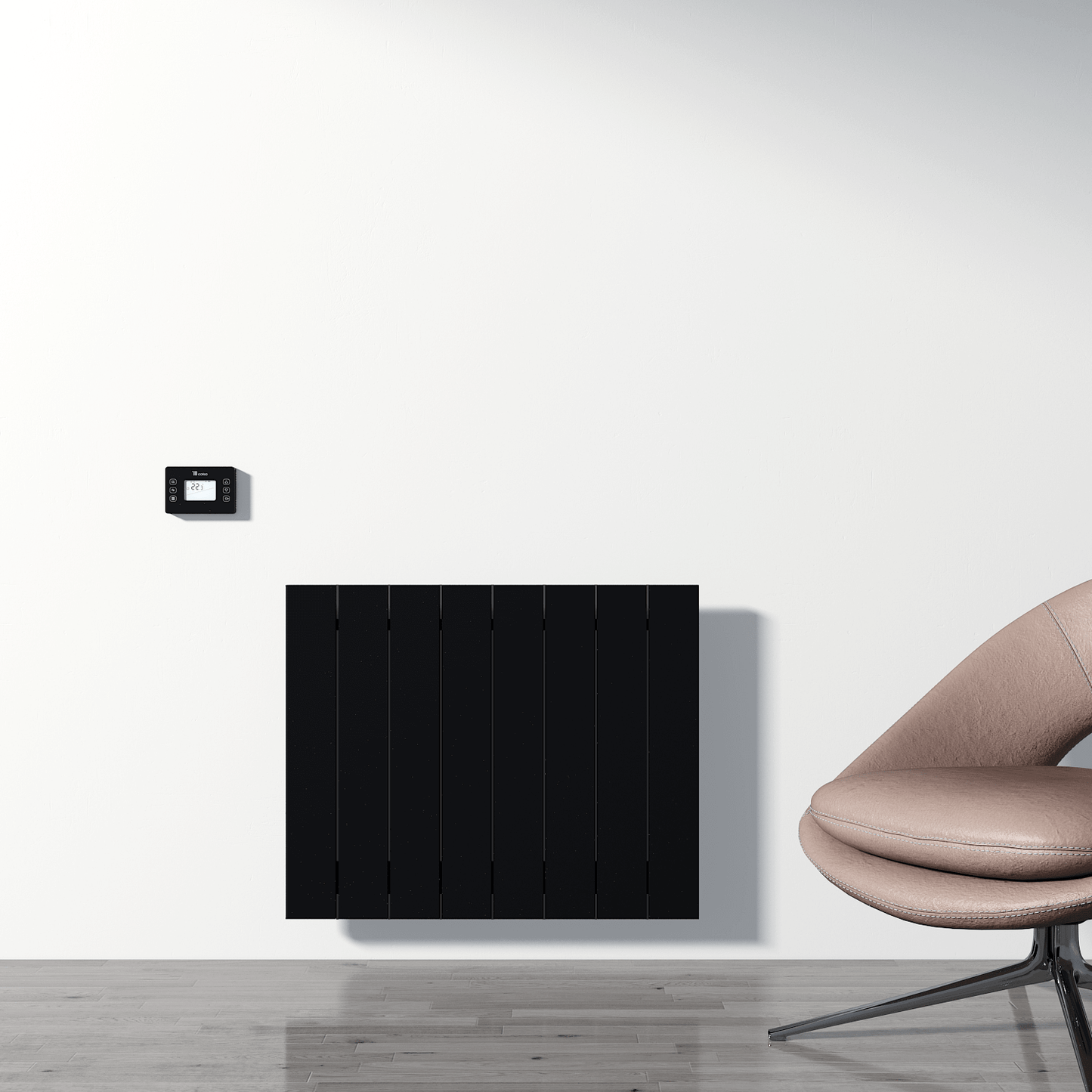 Carisa Boreas N Termoarredo Elettrico Orizzontale Design Moderno Nero