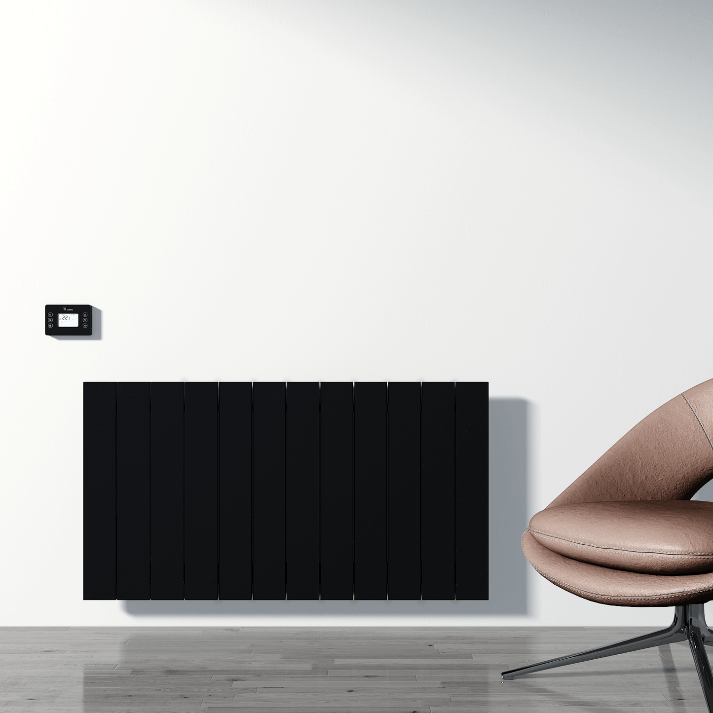 Carisa Boreas N Termoarredo Elettrico Orizzontale Design Moderno Nero
