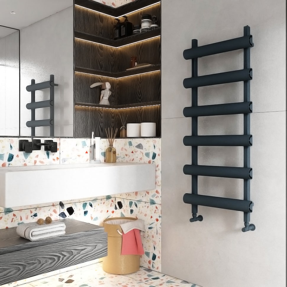 Scaldasalviette Carisa Moon in Alluminio Design Moderno Antracite