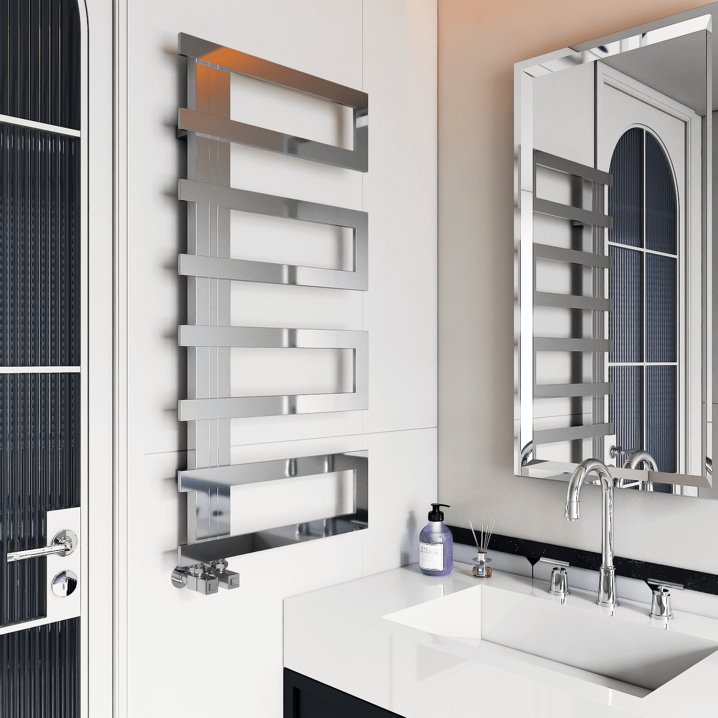 Scaldasalviette Carisa Arlen in Acciaio Inox dal Design Moderno Lucido a Specchio