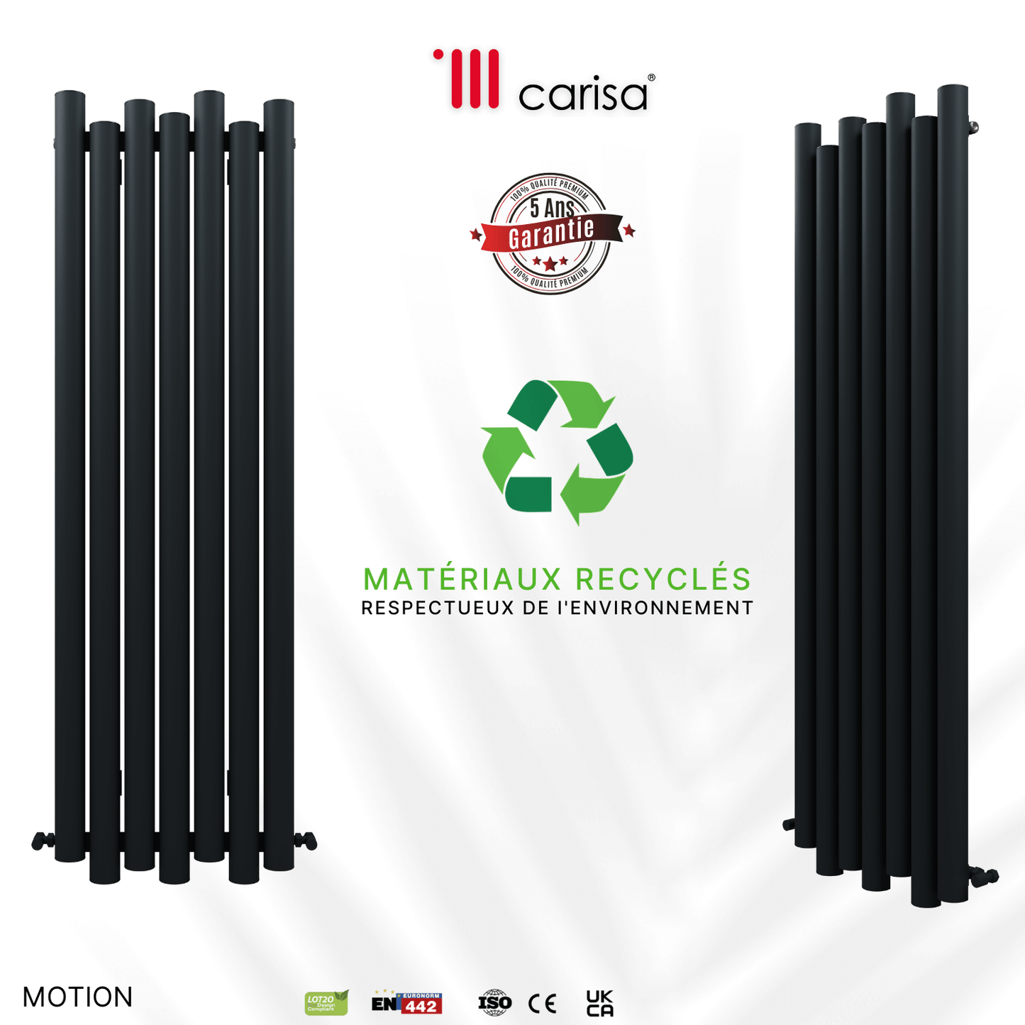 Radiatore verticale in alluminio Carisa Motion Design Moderno Antracite