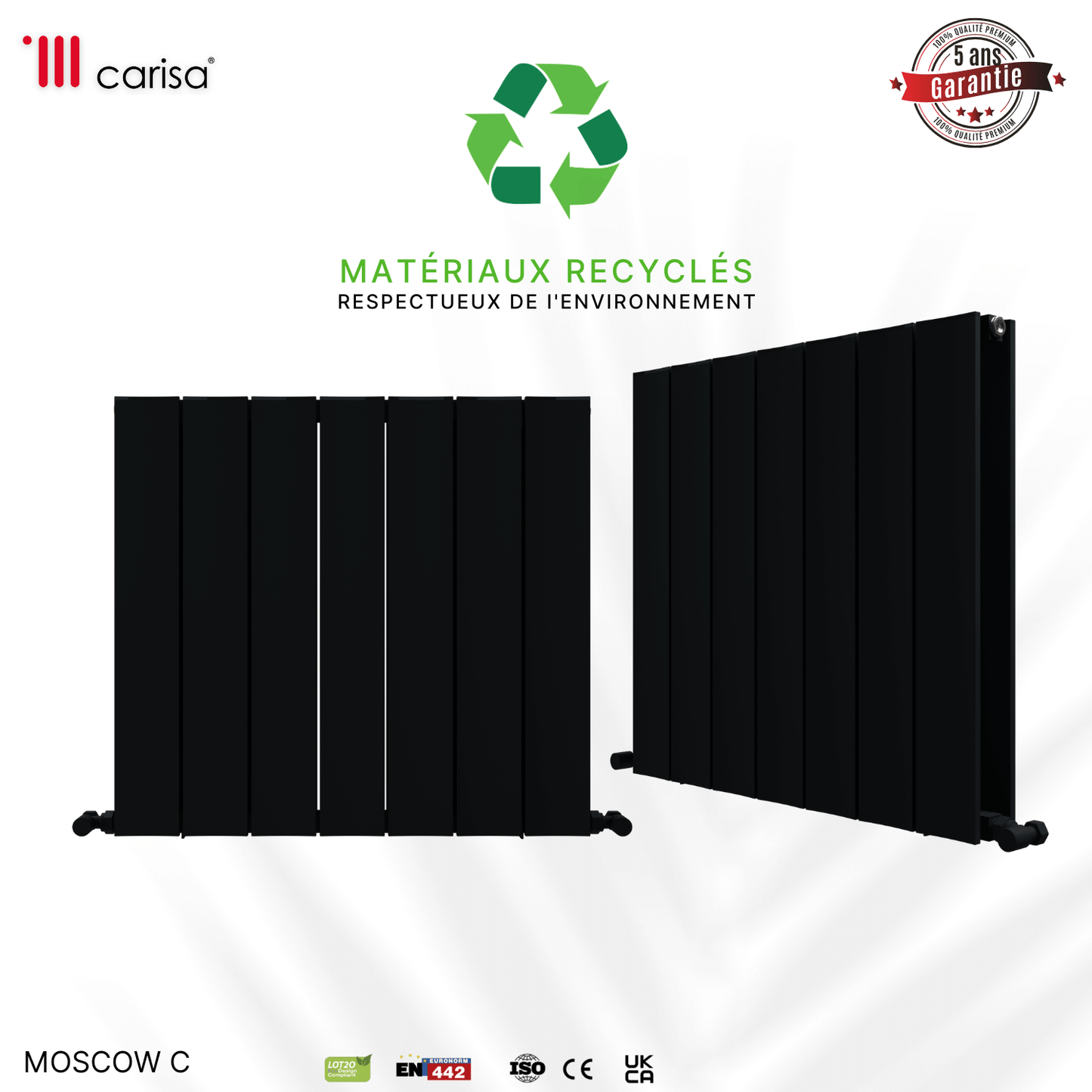 Carisa Mosca C Termoarredo Orizzontale in Alluminio Design Moderno Antracite