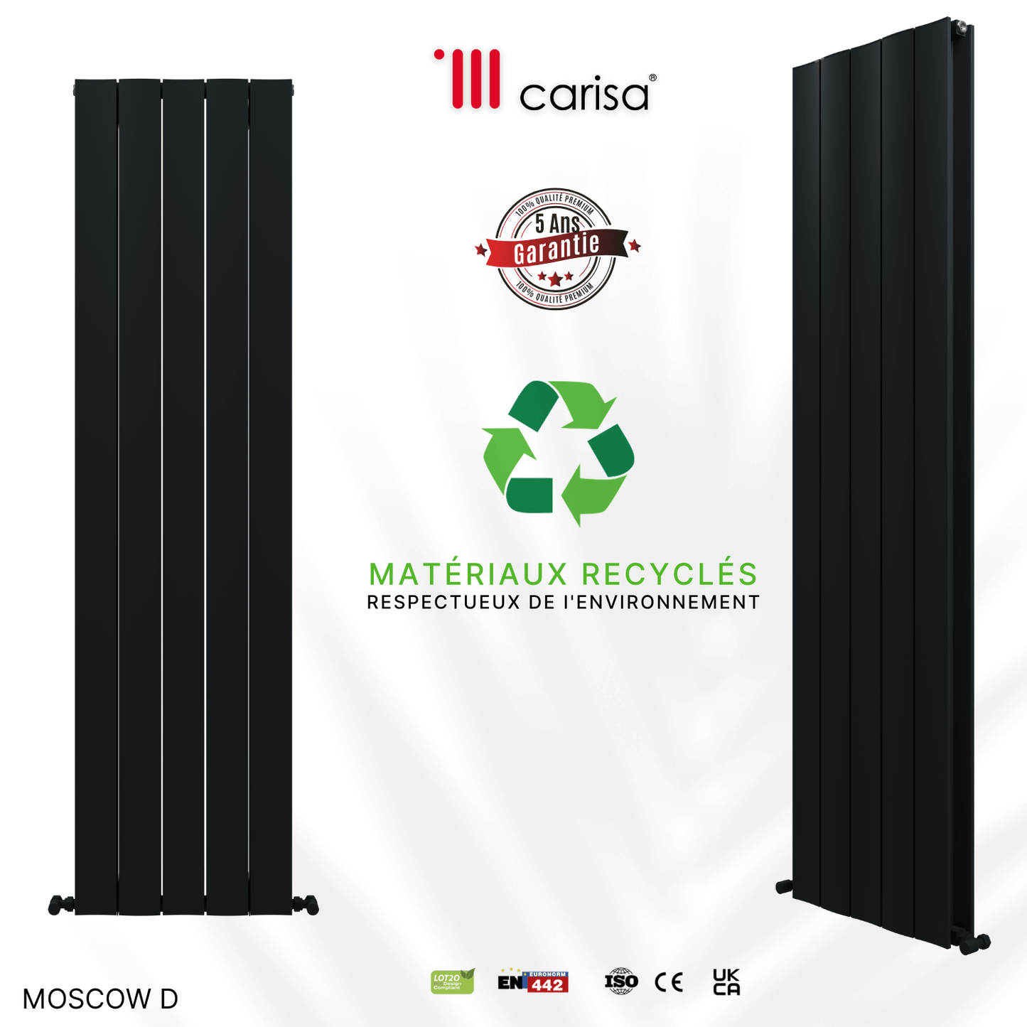 Carisa Mosca D Termoarredo Verticale in Alluminio Design Moderno Antracite