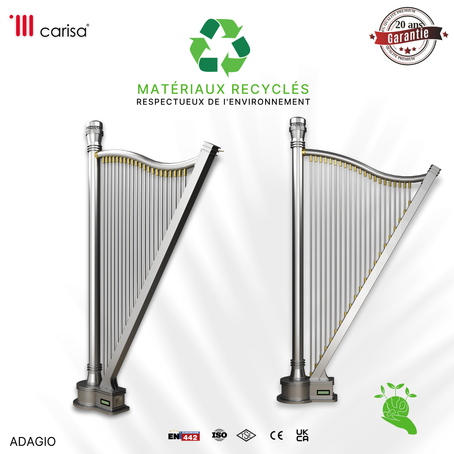 Carisa Adagio Termoarredo Verticale in Acciaio Inox Design Moderno Satinato Lucido