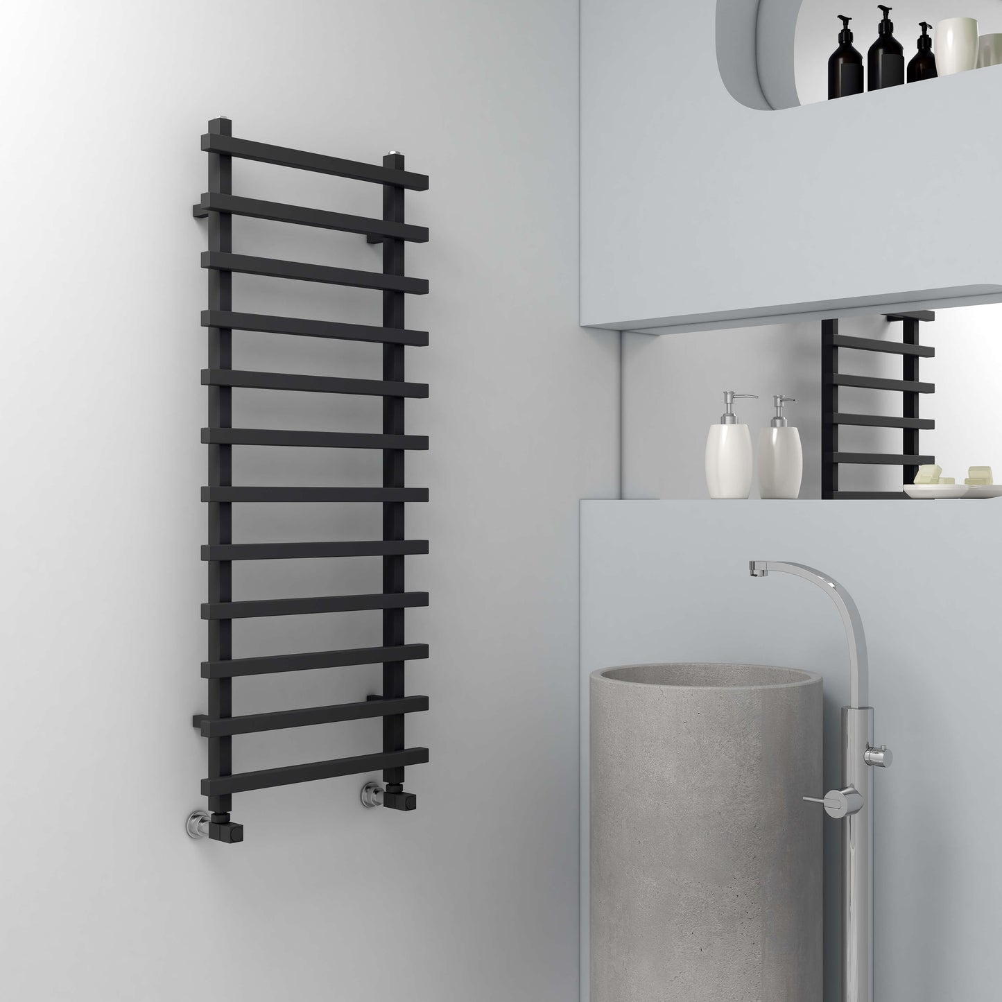 Scaldasalviette Carisa Baron L in Alluminio Design Moderno Antracite
