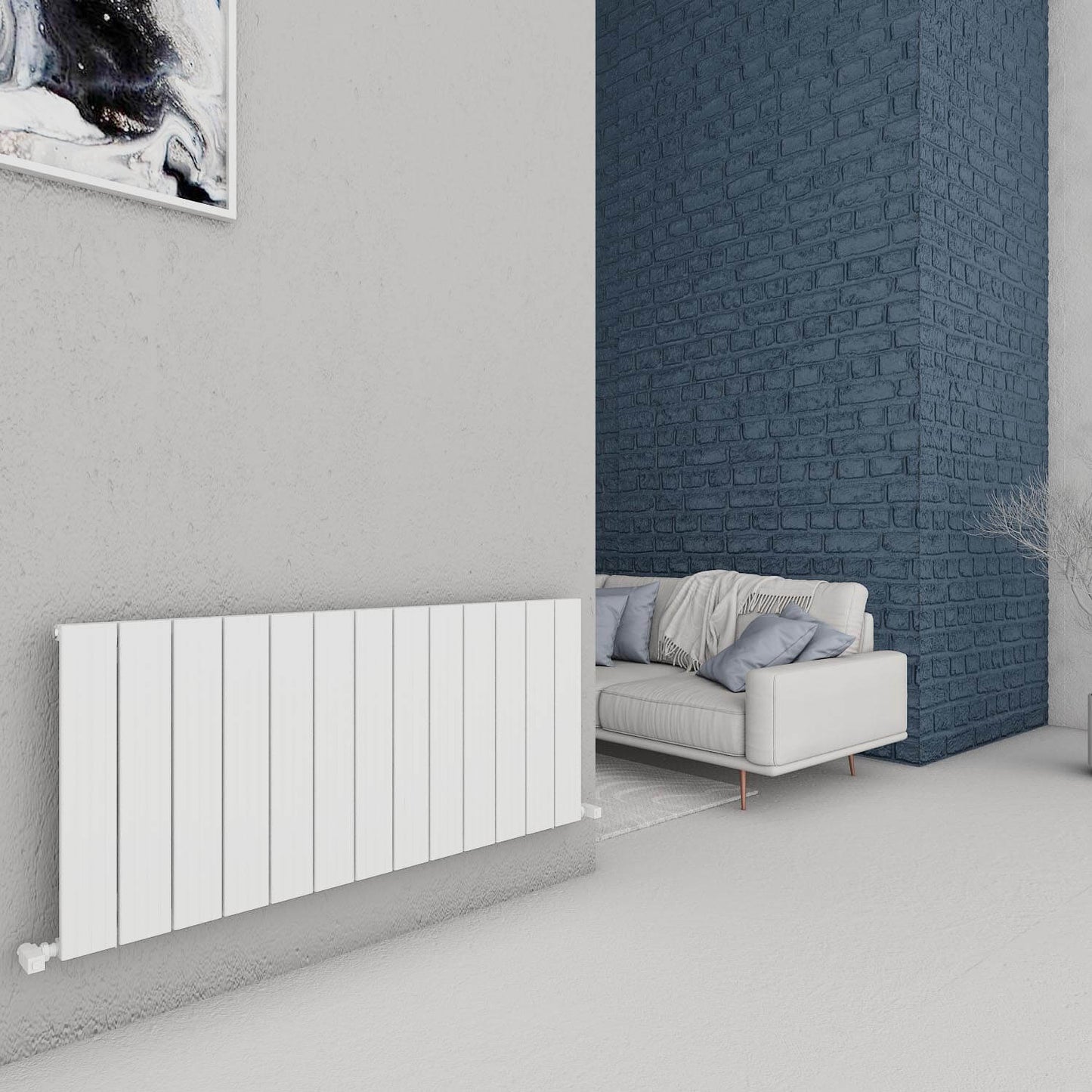 Radiatore Orizzontale in Alluminio Carisa Chambord Design Moderno Bianco