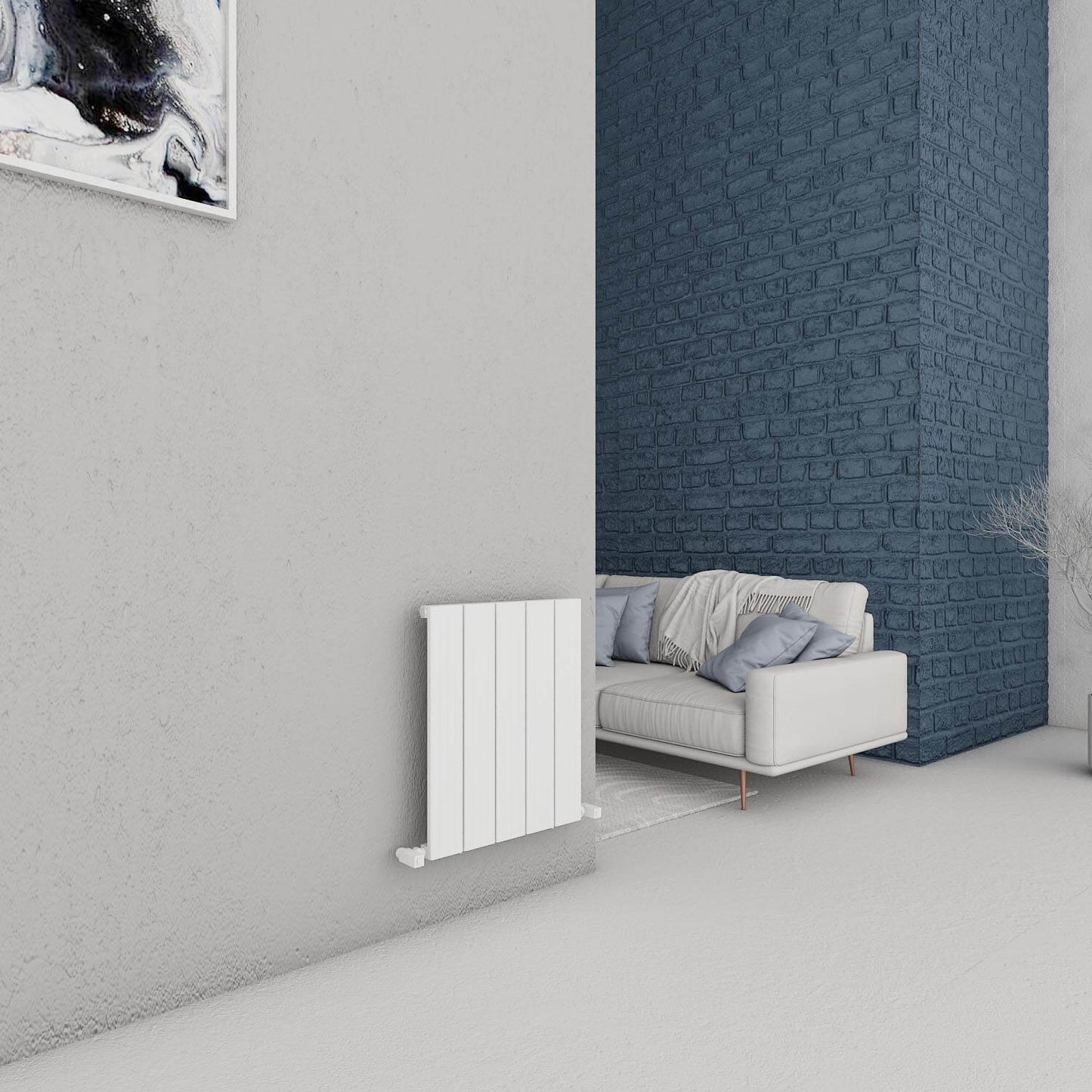 Radiatore Orizzontale in Alluminio Carisa Chambord Design Moderno Bianco