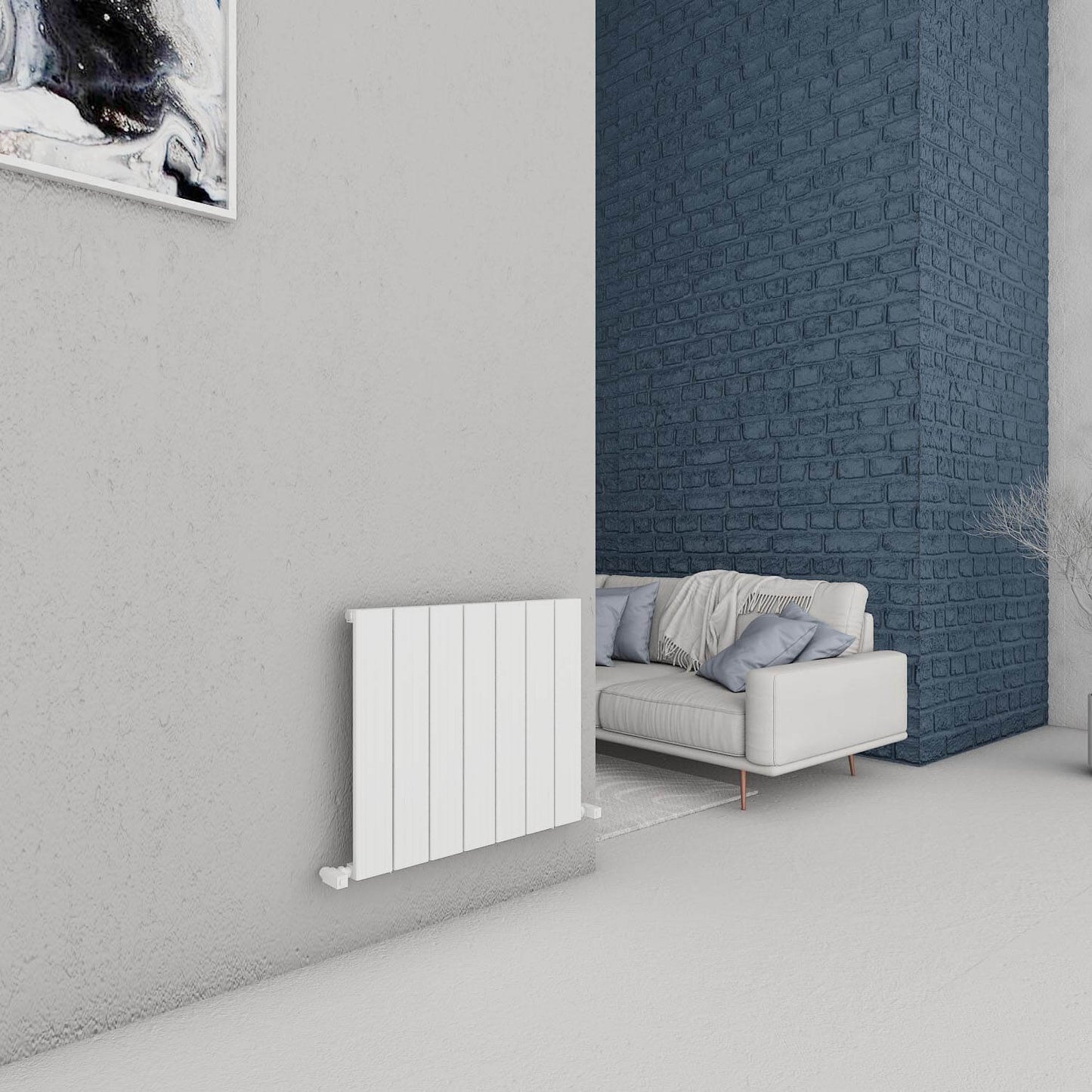 Radiatore Orizzontale in Alluminio Carisa Chambord Design Moderno Bianco