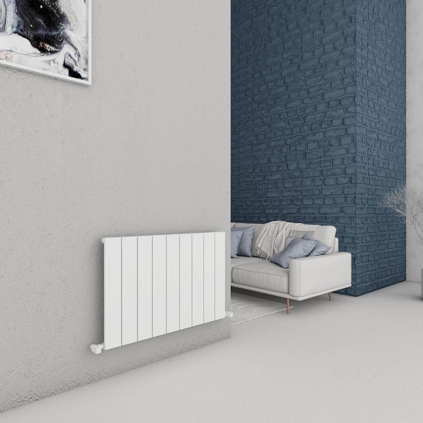 Radiatore Orizzontale in Alluminio Carisa Chambord Design Moderno Bianco