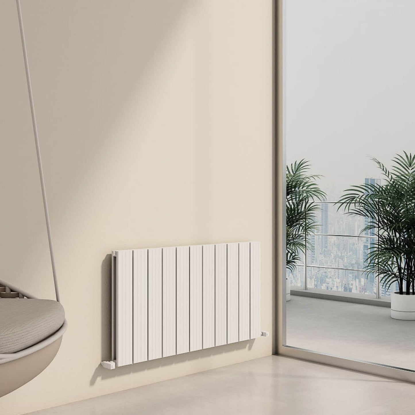 Radiatore Orizzontale in Alluminio Carisa Chambord Design Moderno Bianco