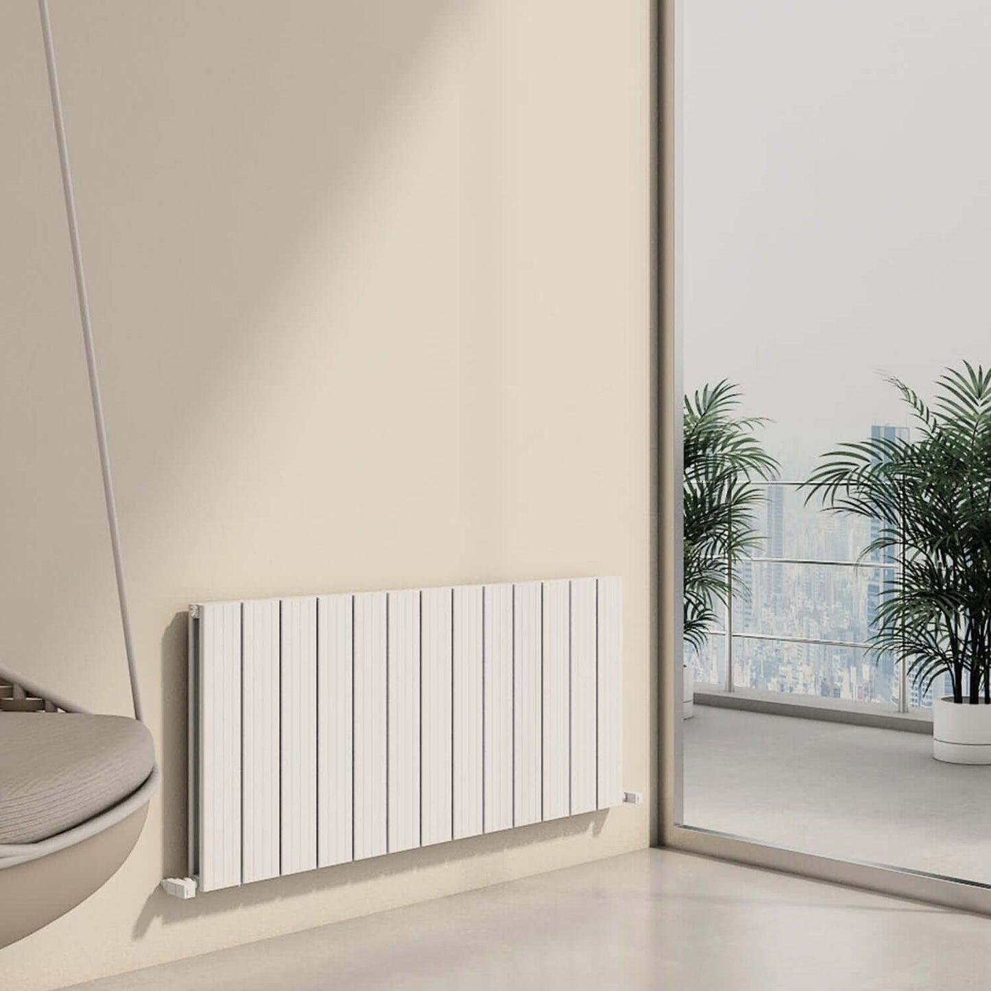 Radiatore Orizzontale in Alluminio Carisa Chambord Design Moderno Bianco