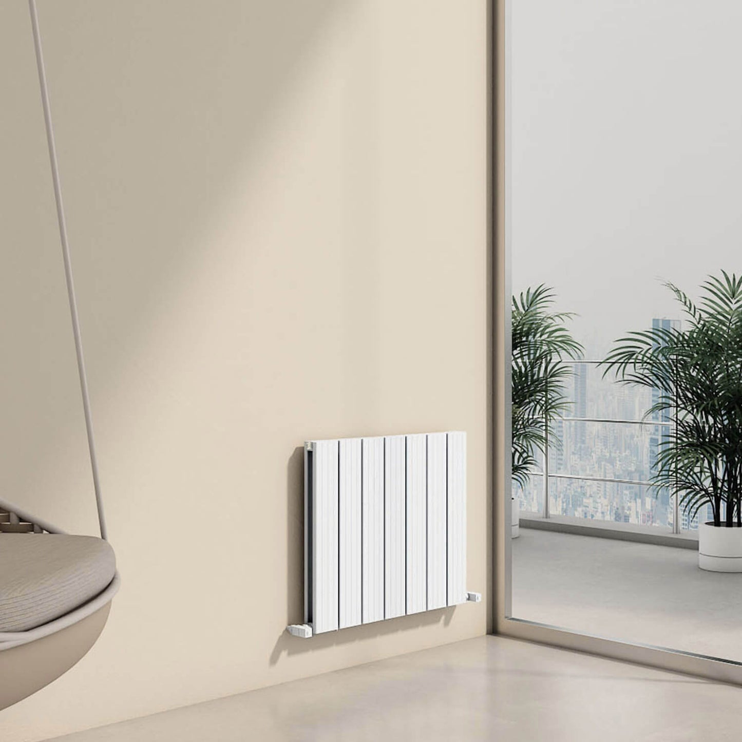 Radiatore Orizzontale in Alluminio Carisa Chambord Design Moderno Bianco
