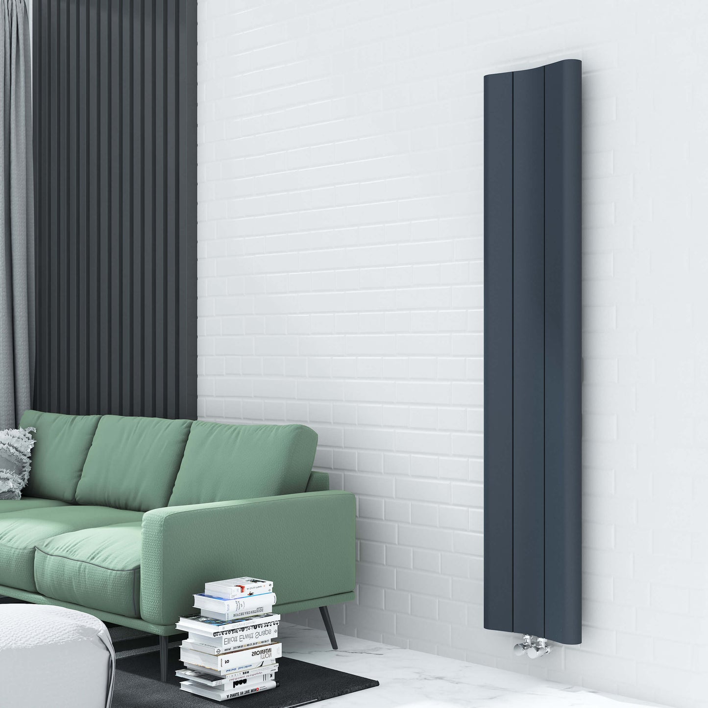 Carisa Curvy Termoarredo Verticale in Alluminio Design Moderno Antracite