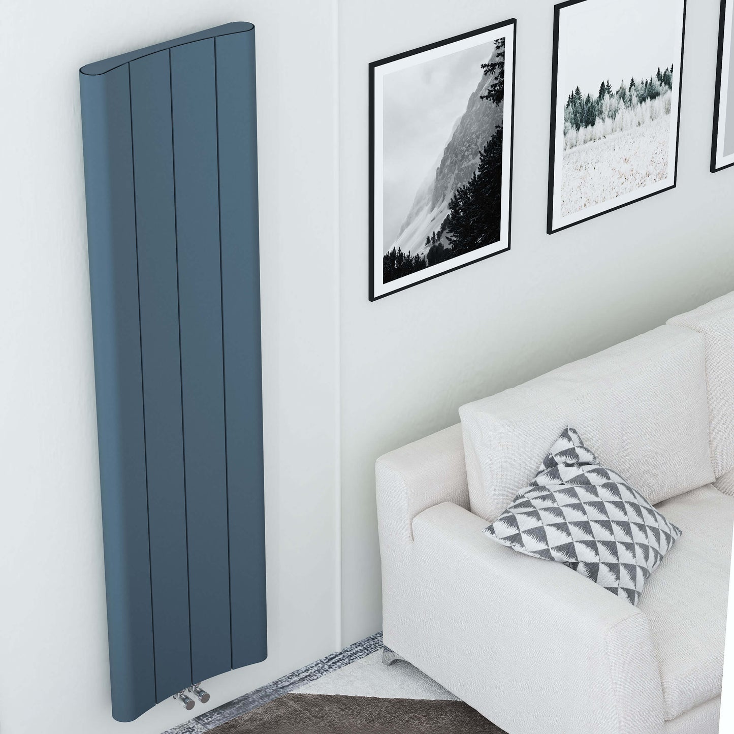 Carisa Curvy Termoarredo Verticale in Alluminio Design Moderno Antracite