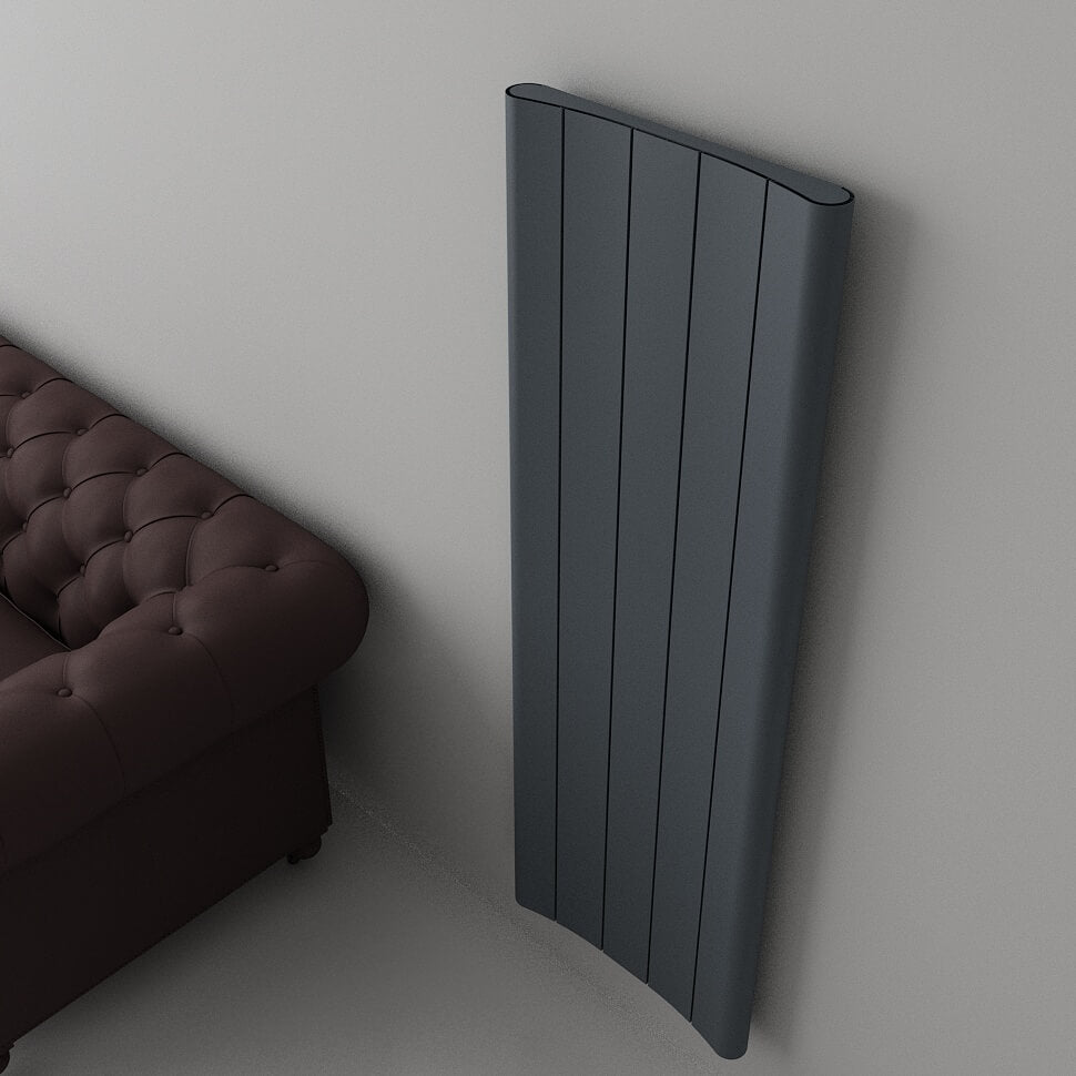 Carisa Curvy Termoarredo Verticale in Alluminio Design Moderno Antracite