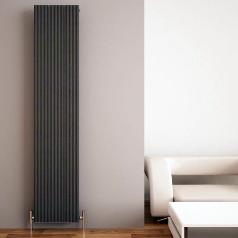Carisa Elvino Termoarredo Verticale in Alluminio Design Moderno Grigio Scuro
