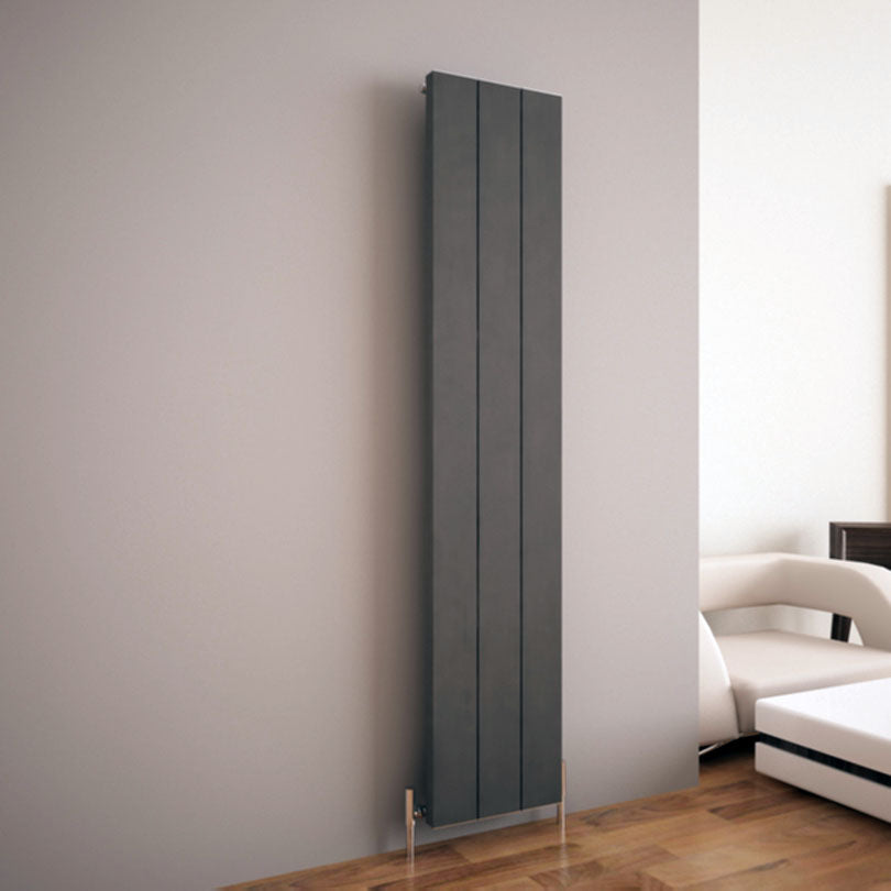 Carisa Elvino Termoarredo Verticale in Alluminio Design Moderno Grigio Scuro