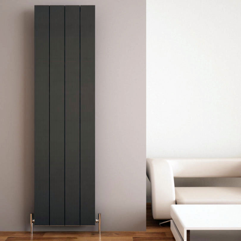 Carisa Elvino Termoarredo Verticale in Alluminio Design Moderno Grigio Scuro
