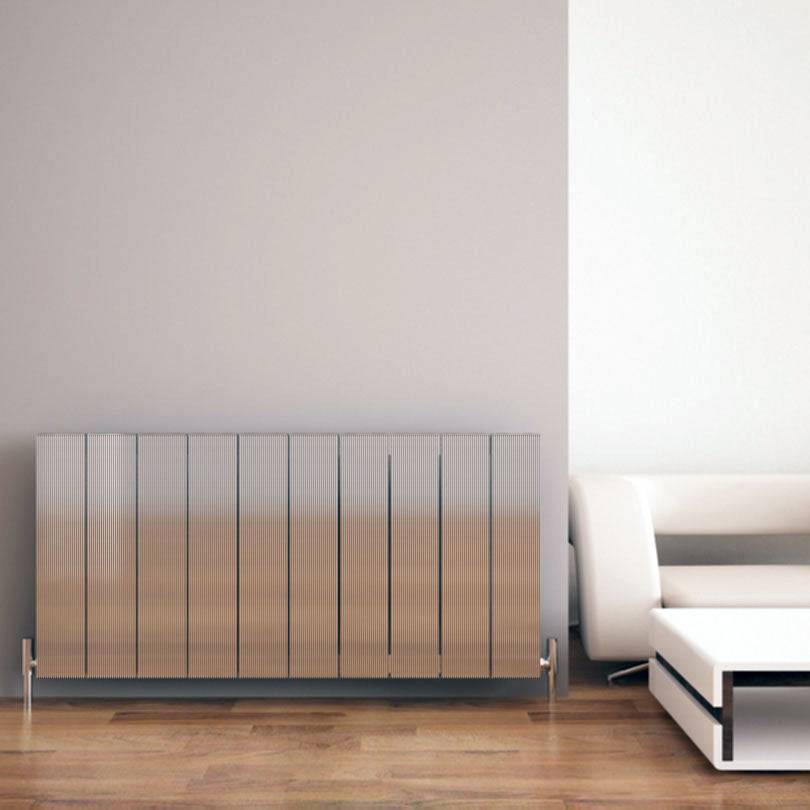 Carisa Elvino Termoarredo Orizzontale in Alluminio Design Moderno Anodizzato Lucido