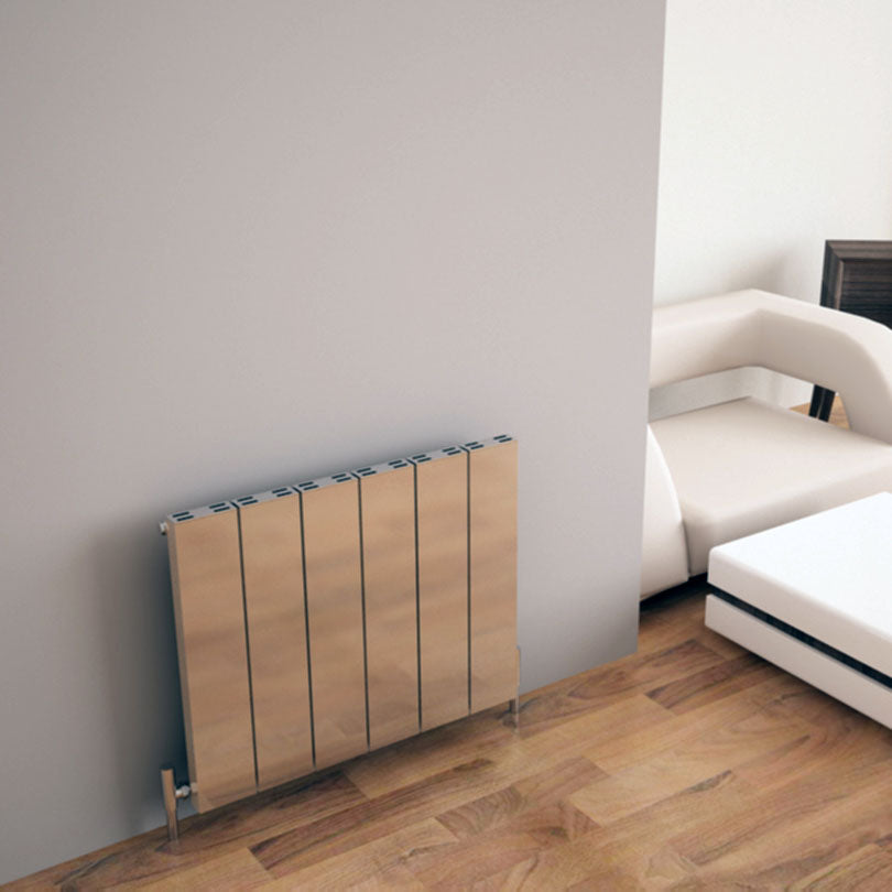 Carisa Elvino Termoarredo Orizzontale in Alluminio Design Moderno Anodizzato Lucido
