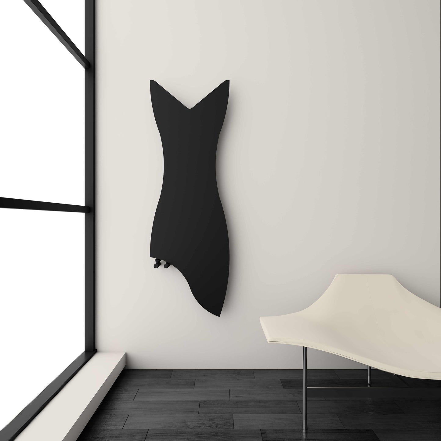 Termoarredo Carisa Glasgow Slim Design in Acciaio Verticale Design Moderno Nero