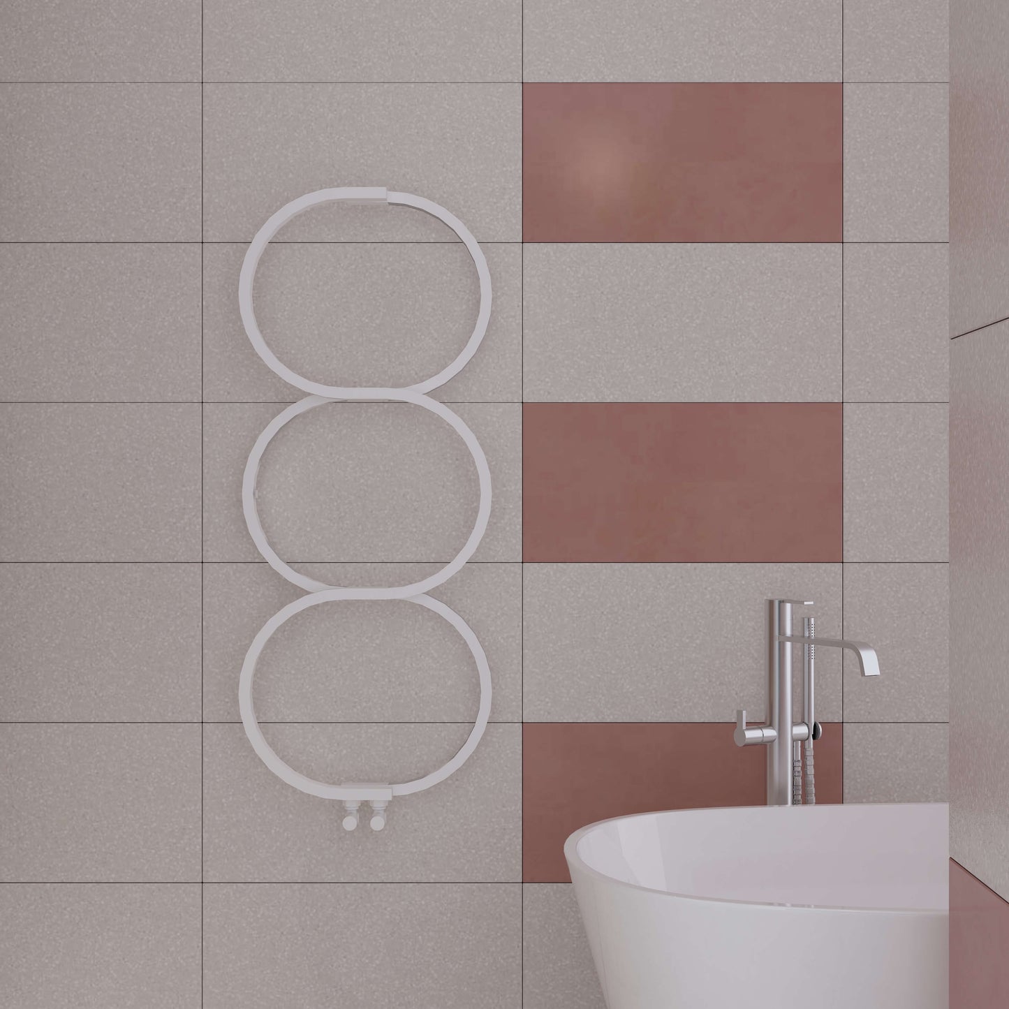 Scaldasalviette Carisa Kensington in Acciaio Inossidabile Design Moderno Bianco
