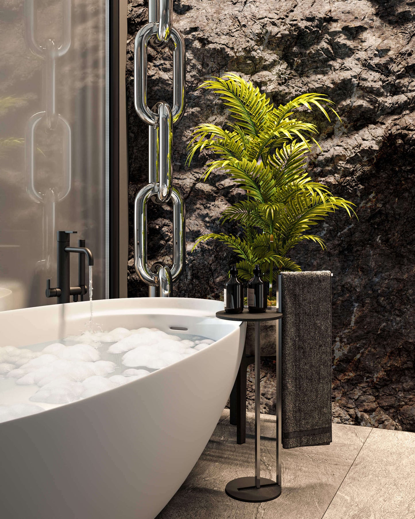 Carisa Link Termoarredo da Terra in Acciaio Inox Verticale Design Moderno Lucido a Specchio