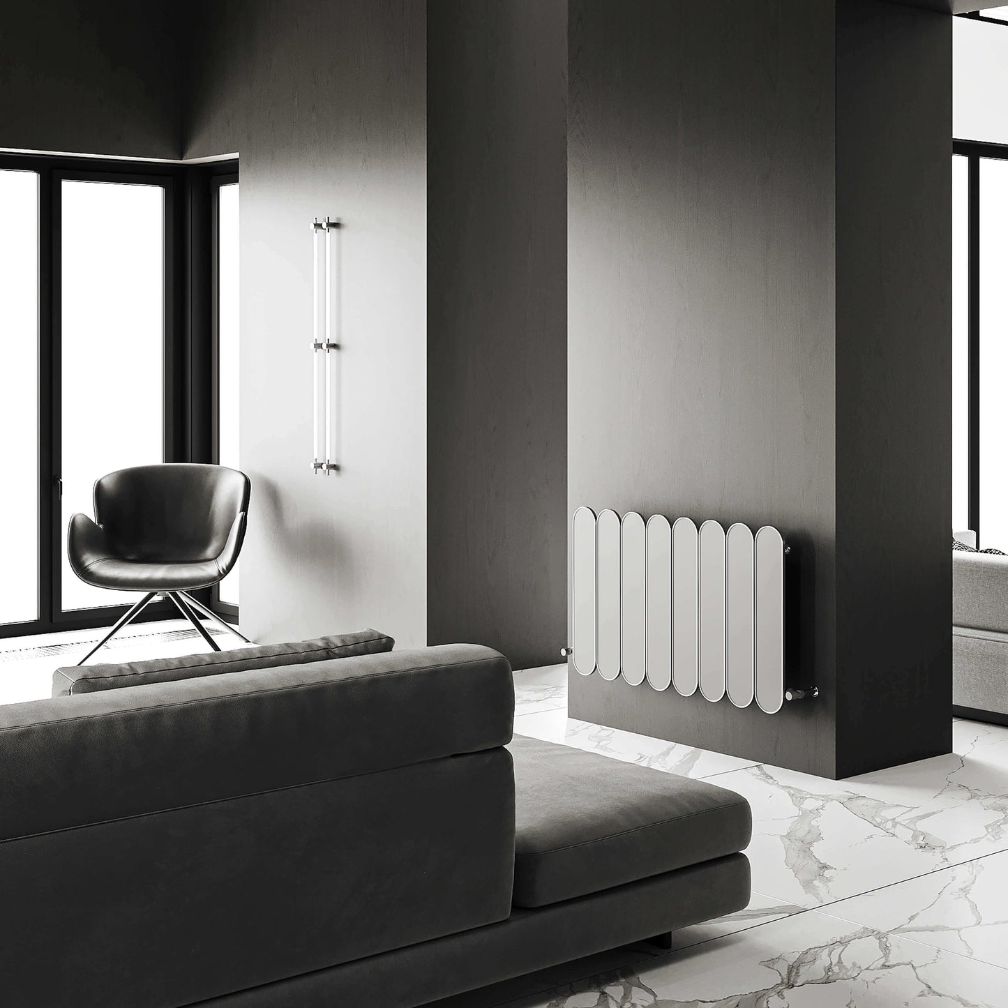 Carisa Magico Termoarredo Orizzontale in Alluminio Design Moderno Bianco