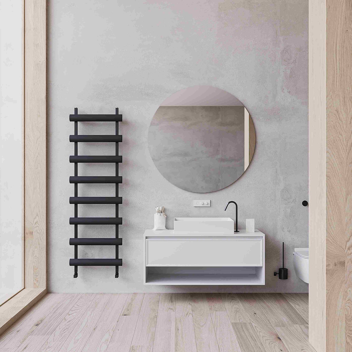 Scaldasalviette Carisa Moon in Alluminio Design Moderno Antracite