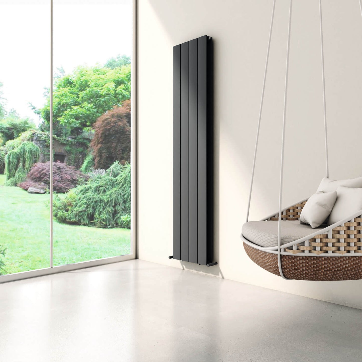 Carisa Mosca D Termoarredo Verticale in Alluminio Design Moderno Antracite
