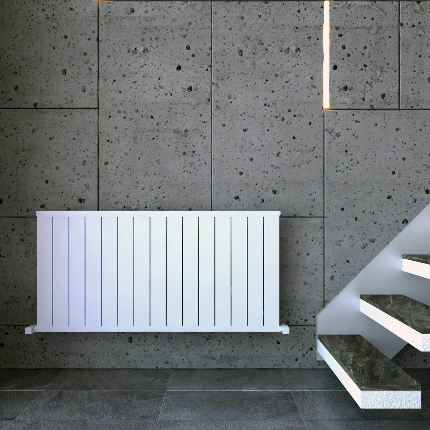 Carisa Mack Termoarredo Orizzontale in Alluminio Design Moderno Bianco