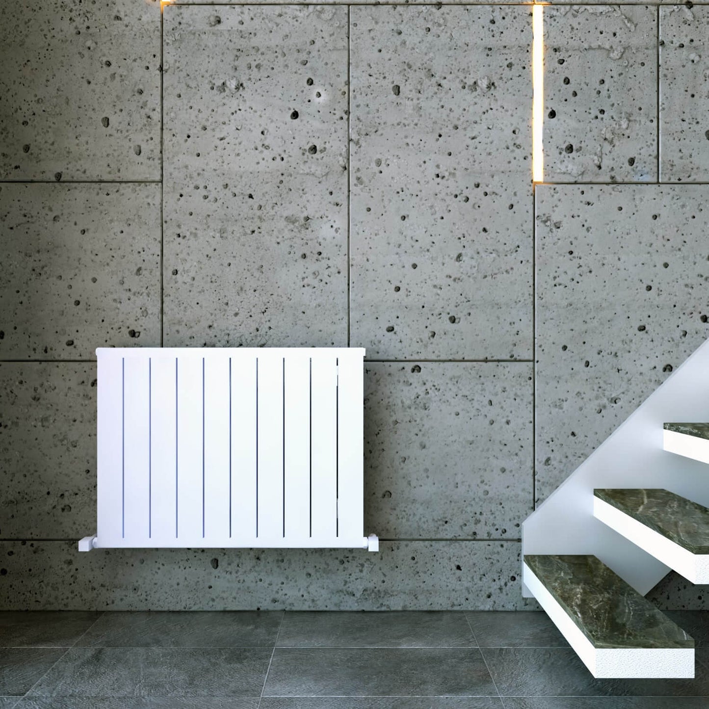 Carisa Mack Termoarredo Orizzontale in Alluminio Design Moderno Bianco